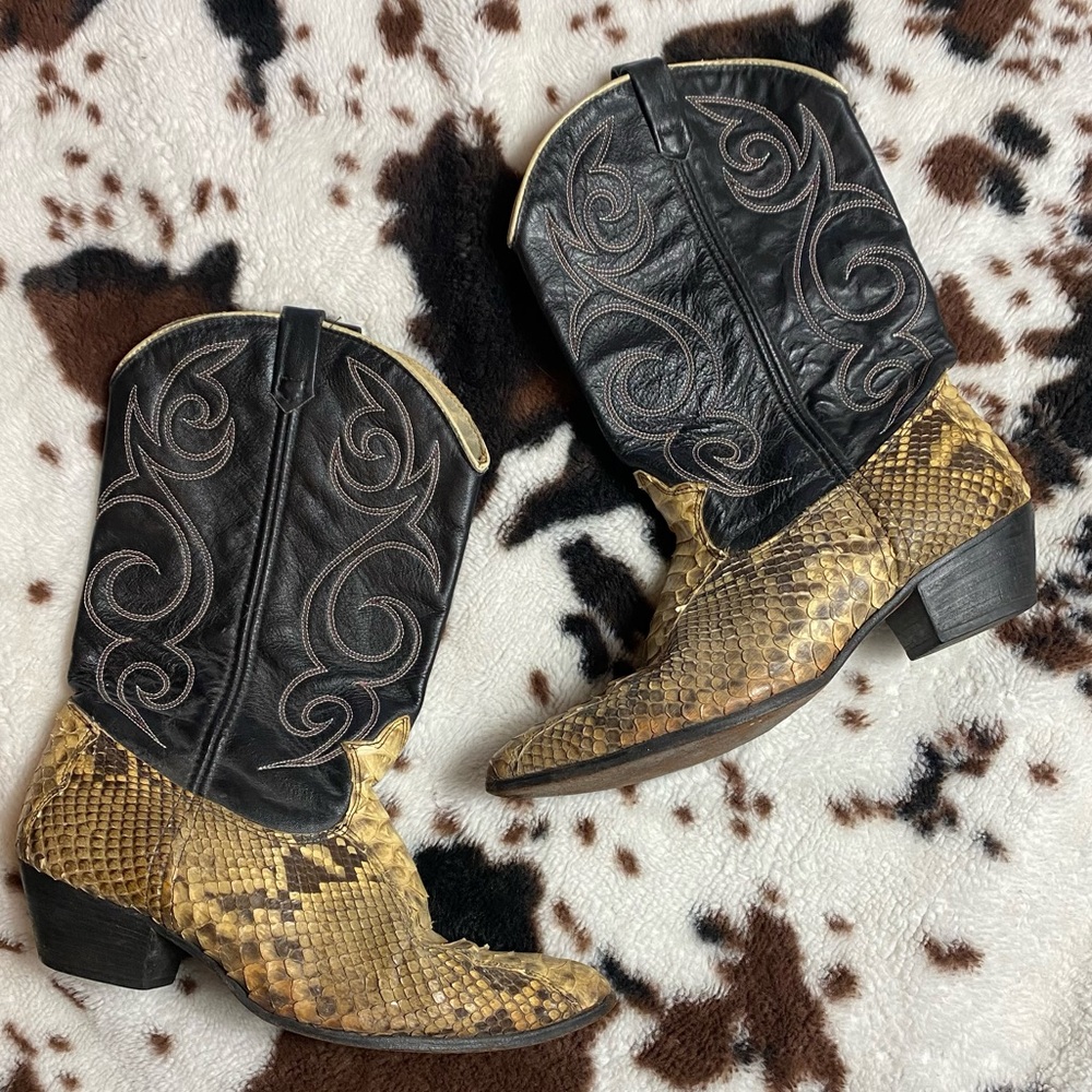 Vintage Snake Skin Cowboy Boots